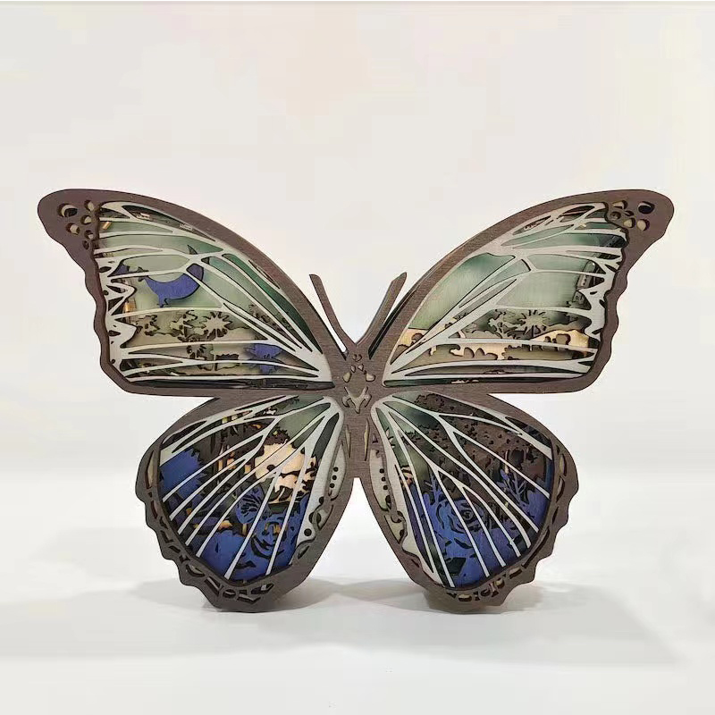 3D дървени орнаменти на пеперуди