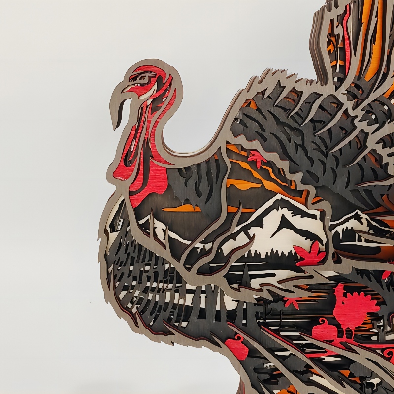 3D дървен животински фламинго артефакт